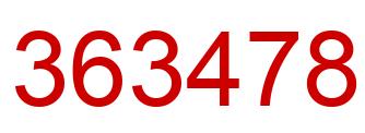 Number 363478 red image