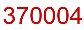 Number 370004 red image