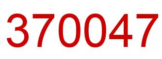 Number 370047 red image
