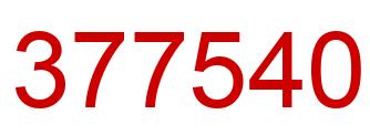 Number 377540 red image