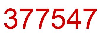 Number 377547 red image