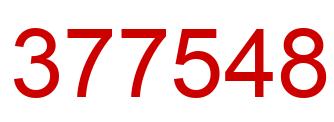 Number 377548 red image