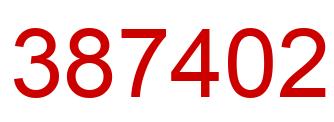 Number 387402 red image