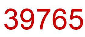 Number 39765 red image