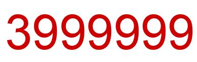 Number 3999999 red image