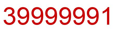 Number 39999991 red image