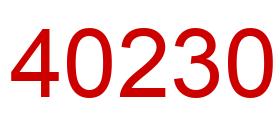 Number 40230 red image