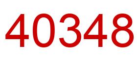 Number 40348 red image