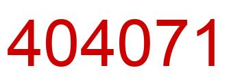 Number 404071 red image