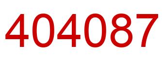 Number 404087 red image