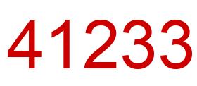 Number 41233 red image