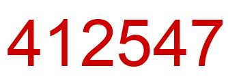 Number 412547 red image