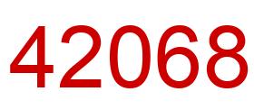 Number 42068 red image