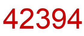 Number 42394 red image