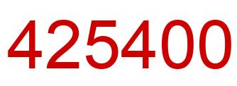Number 425400 red image
