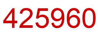 Number 425960 red image