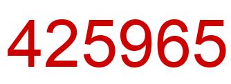 Number 425965 red image