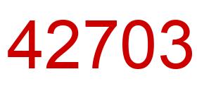 Number 42703 red image