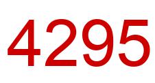 Number 4295 red image