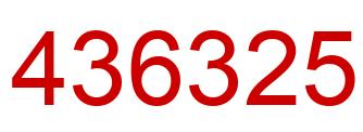 Number 436325 red image