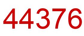 Number 44376 red image