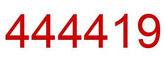 Number 444419 red image