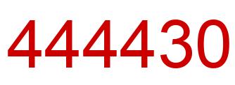 Number 444430 red image
