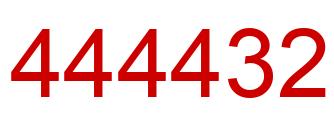 Number 444432 red image