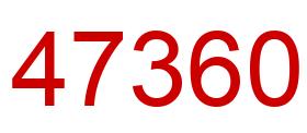 Number 47360 red image