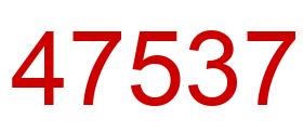 Number 47537 red image