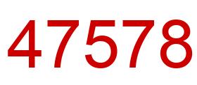 Number 47578 red image