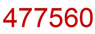 Number 477560 red image
