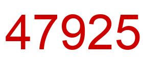 Number 47925 red image