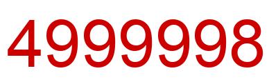 Número 4999998 imagen rojo