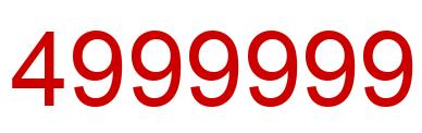 Número 4999999 imagen rojo