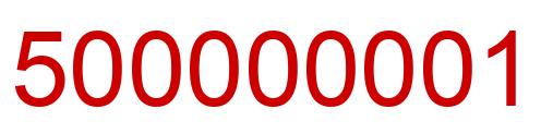 Number 500000001 red image
