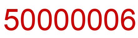 Number 50000006 red image