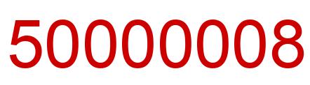 Number 50000008 red image