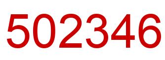 Number 502346 red image