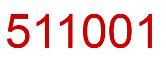 Number 511001 red image