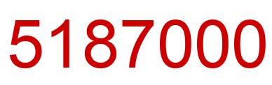 Número 5187000 imagen rojo