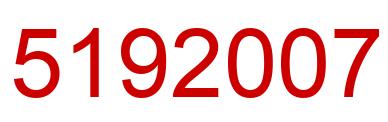 Number 5192007 red image