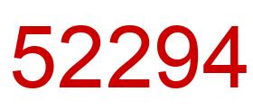 Number 52294 red image