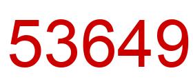 Number 53649 red image