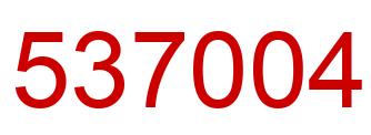 Number 537004 red image
