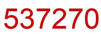Number 537270 red image