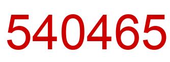 Number 540465 red image