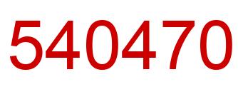 Number 540470 red image