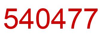 Number 540477 red image