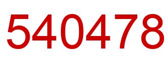 Number 540478 red image